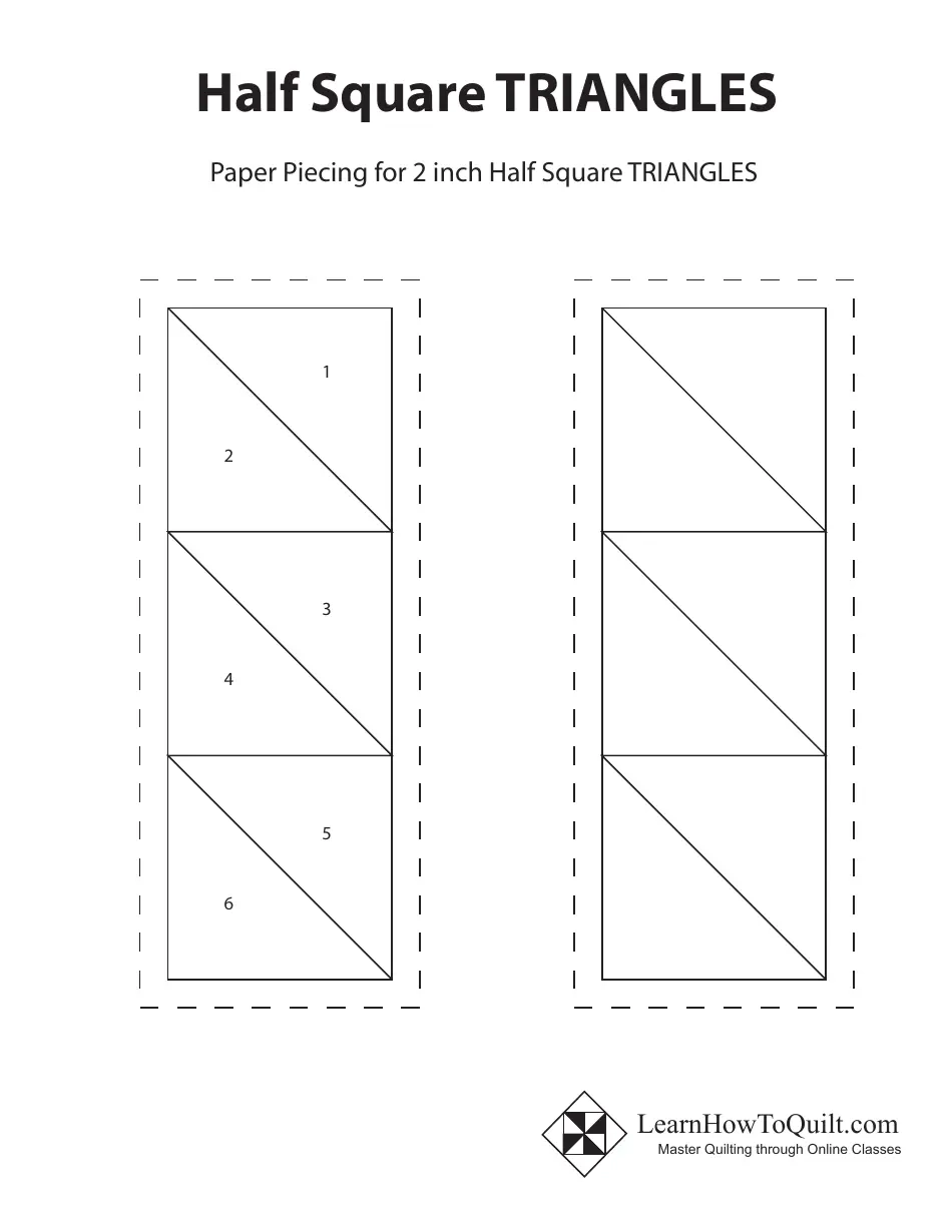 Half Square Triangle Paper Learnhowtoquilt Download Printable 