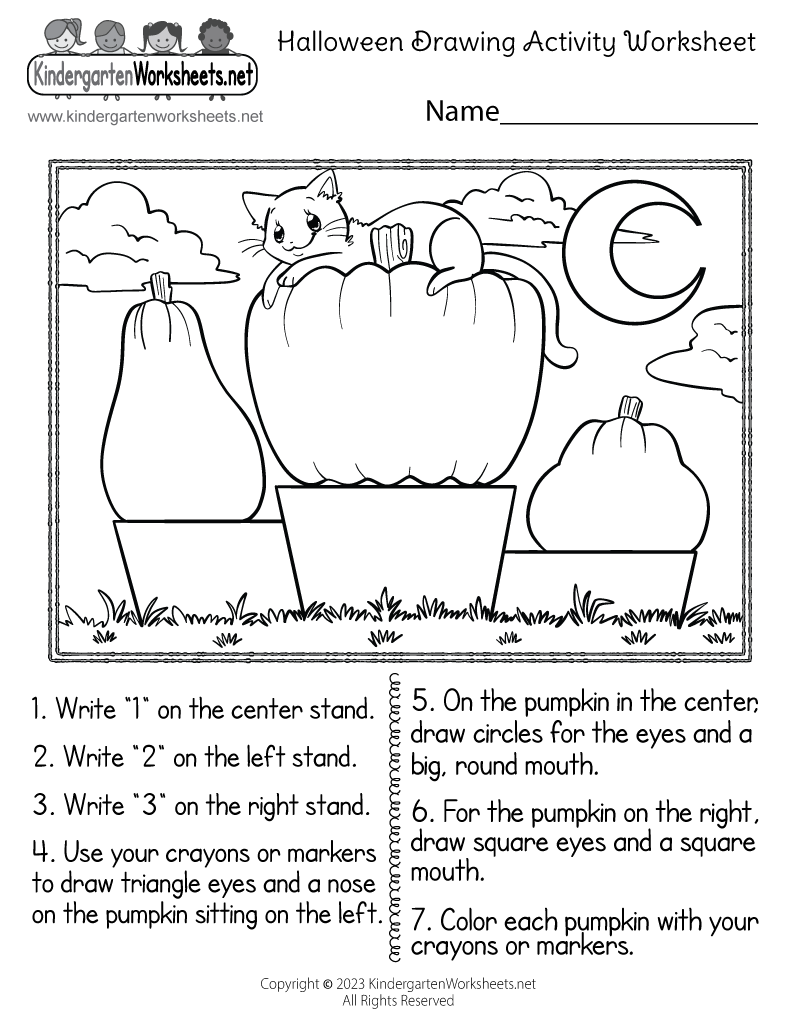 Halloween Drawing Activity Worksheet Free Printable Digital amp PDF