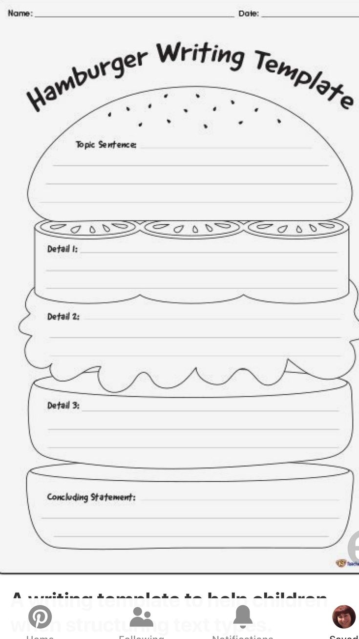 Hamburger Writing Worksheet For Kids
