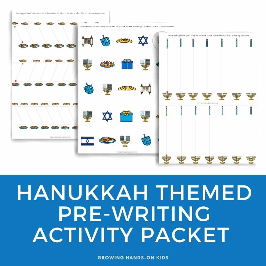 Hanukkah Themed Pre Writing Activity Packet Free Download 