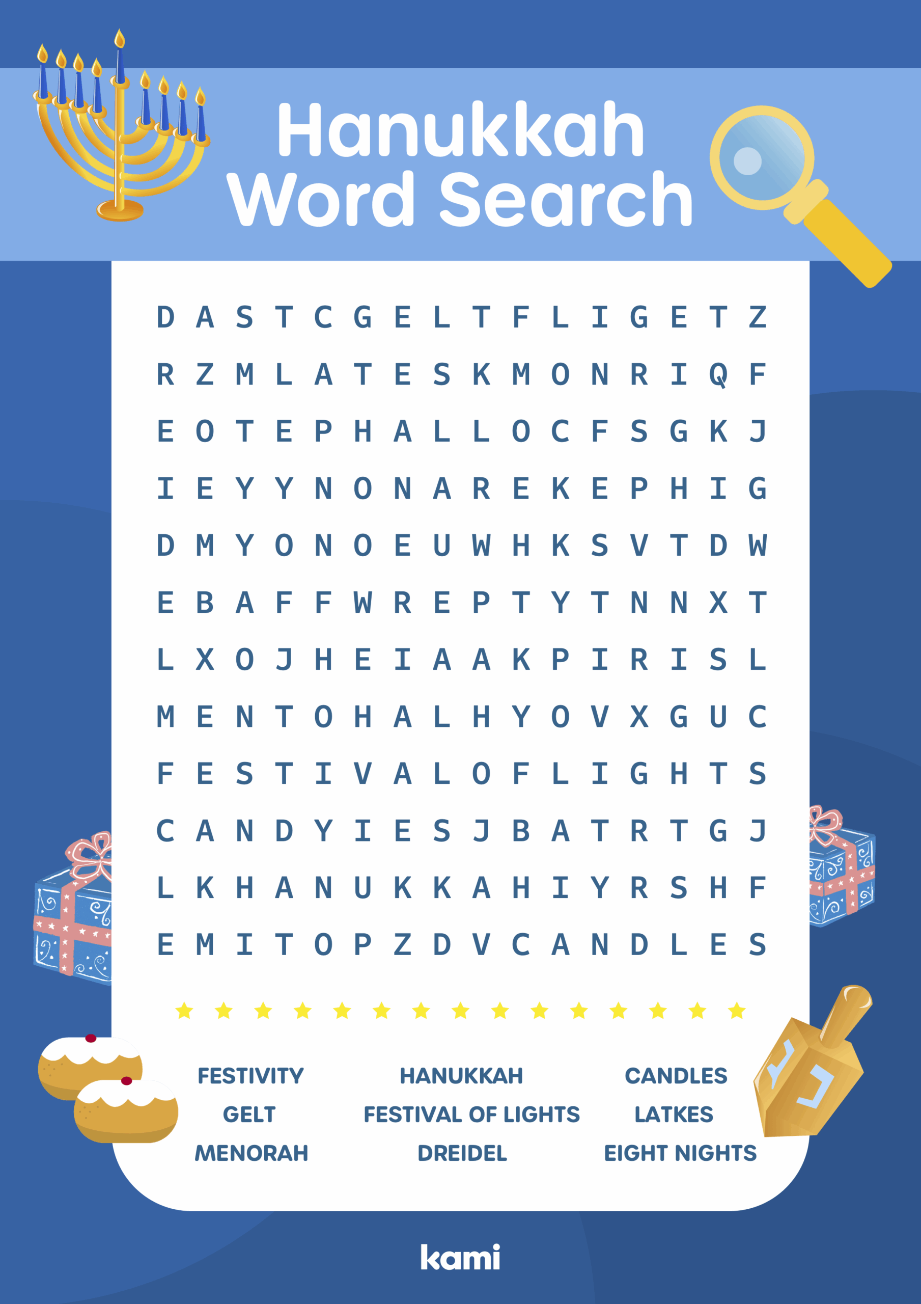 Hanukkah Word Search For Teachers Perfect For Grades 2nd 3rd 