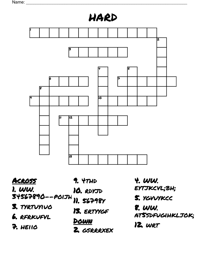 Crossword Puzzles Printable Free Adults Hard