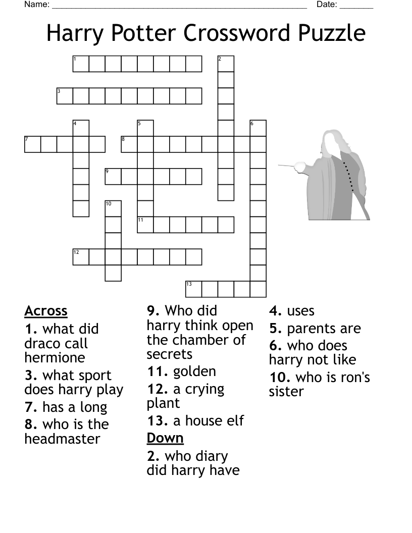 Harry Potter Book 1 4 Crossword WordMint