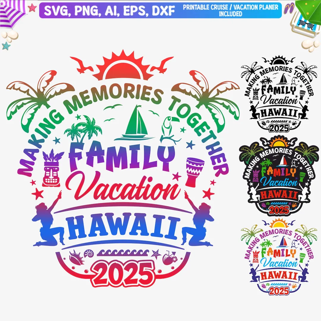 Hawaii Family Vacation 2025 SVG Matching Trip Cut File digital Download Etsy Denmark