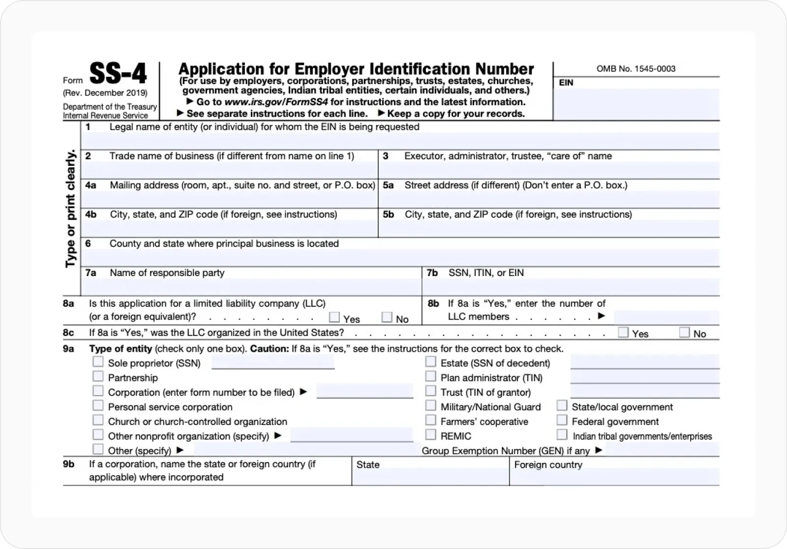Llc Form To File With Irs