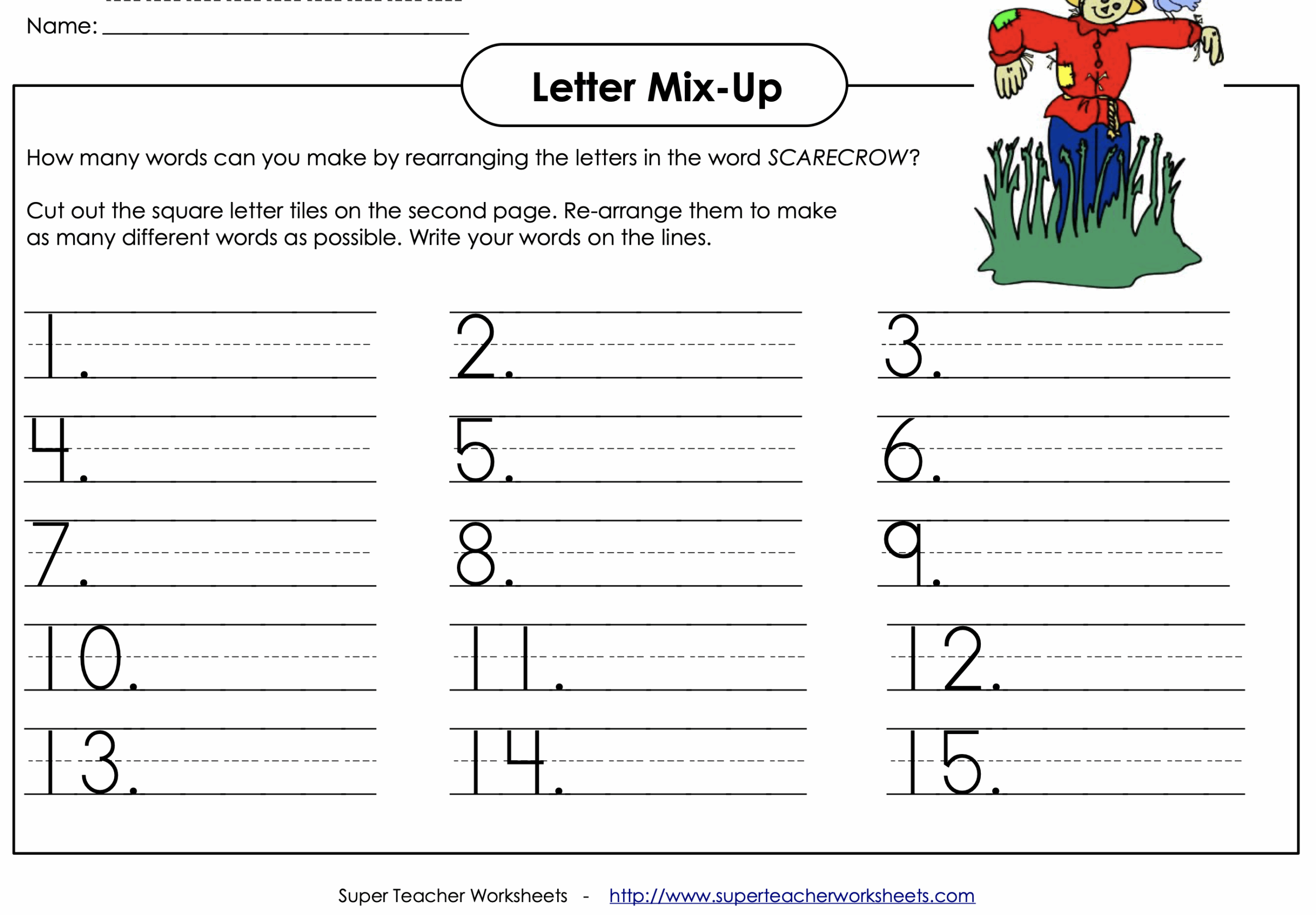 Super Teacher Worksheets Printable
