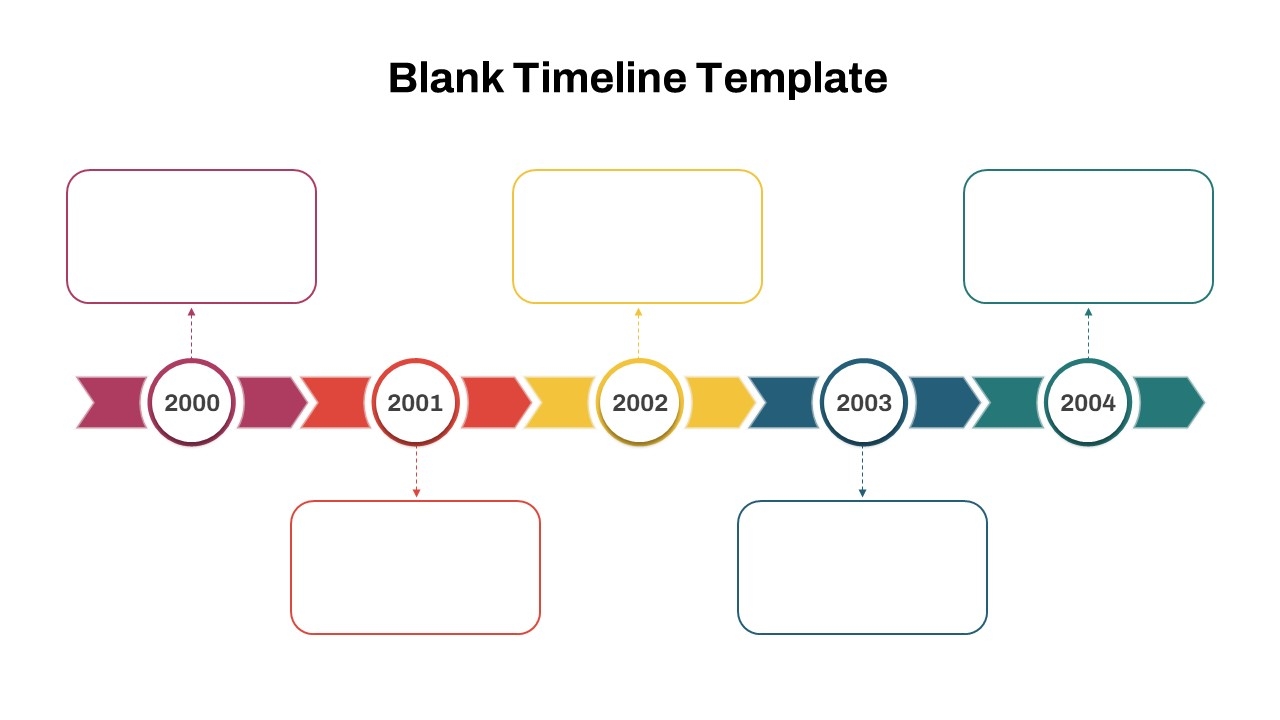Horizontal Arrow Blank Timeline PPT Template And Google Slides 