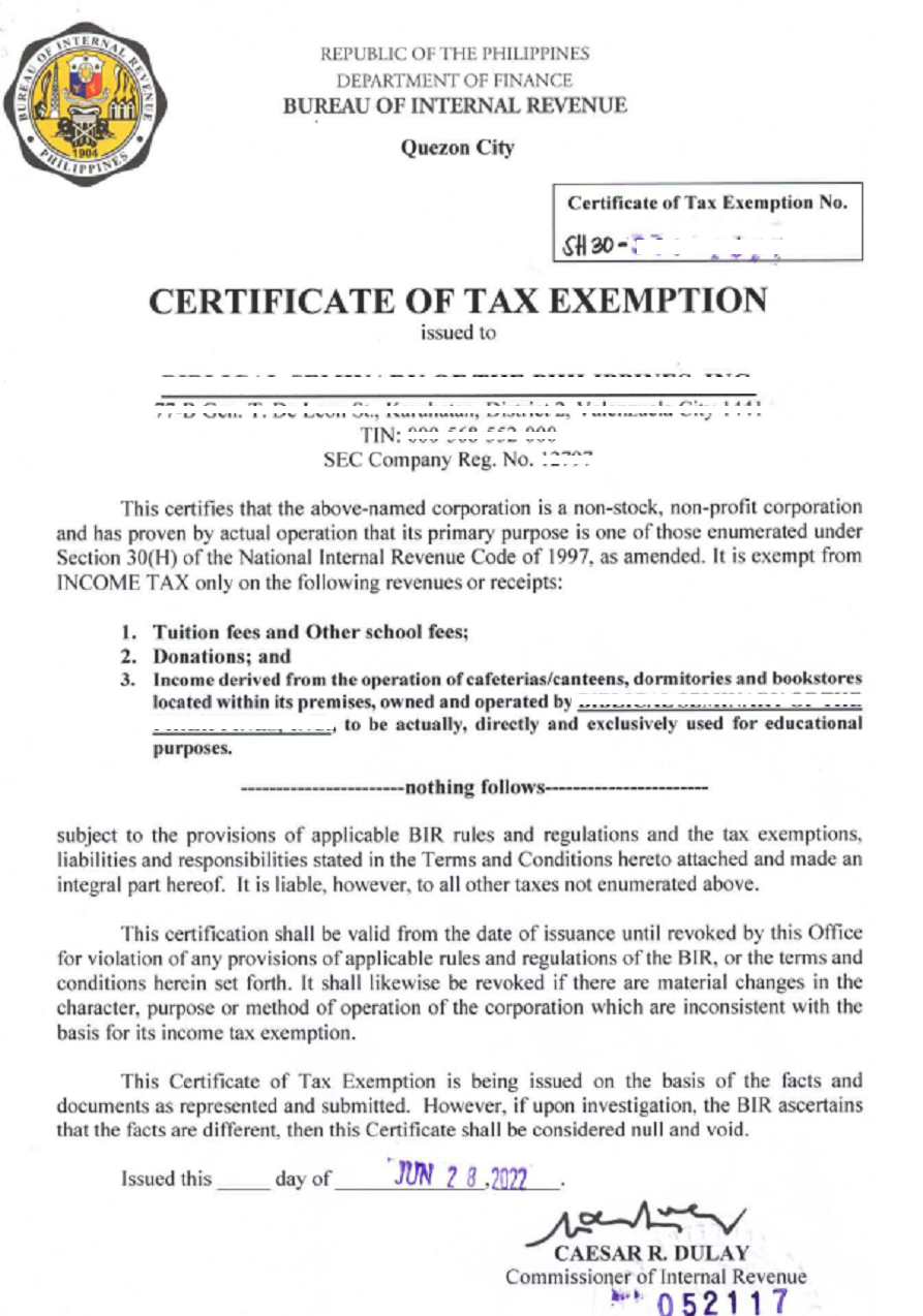 How To Apply For A BIR Certificate Of Tax Exemption