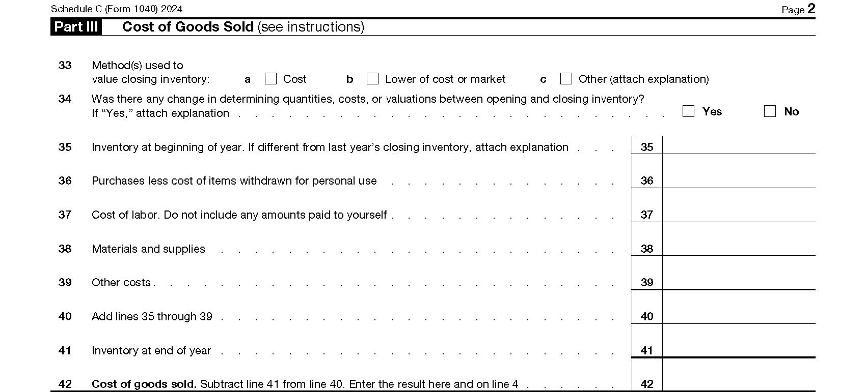Irs 2026 Schedule C Form 1040