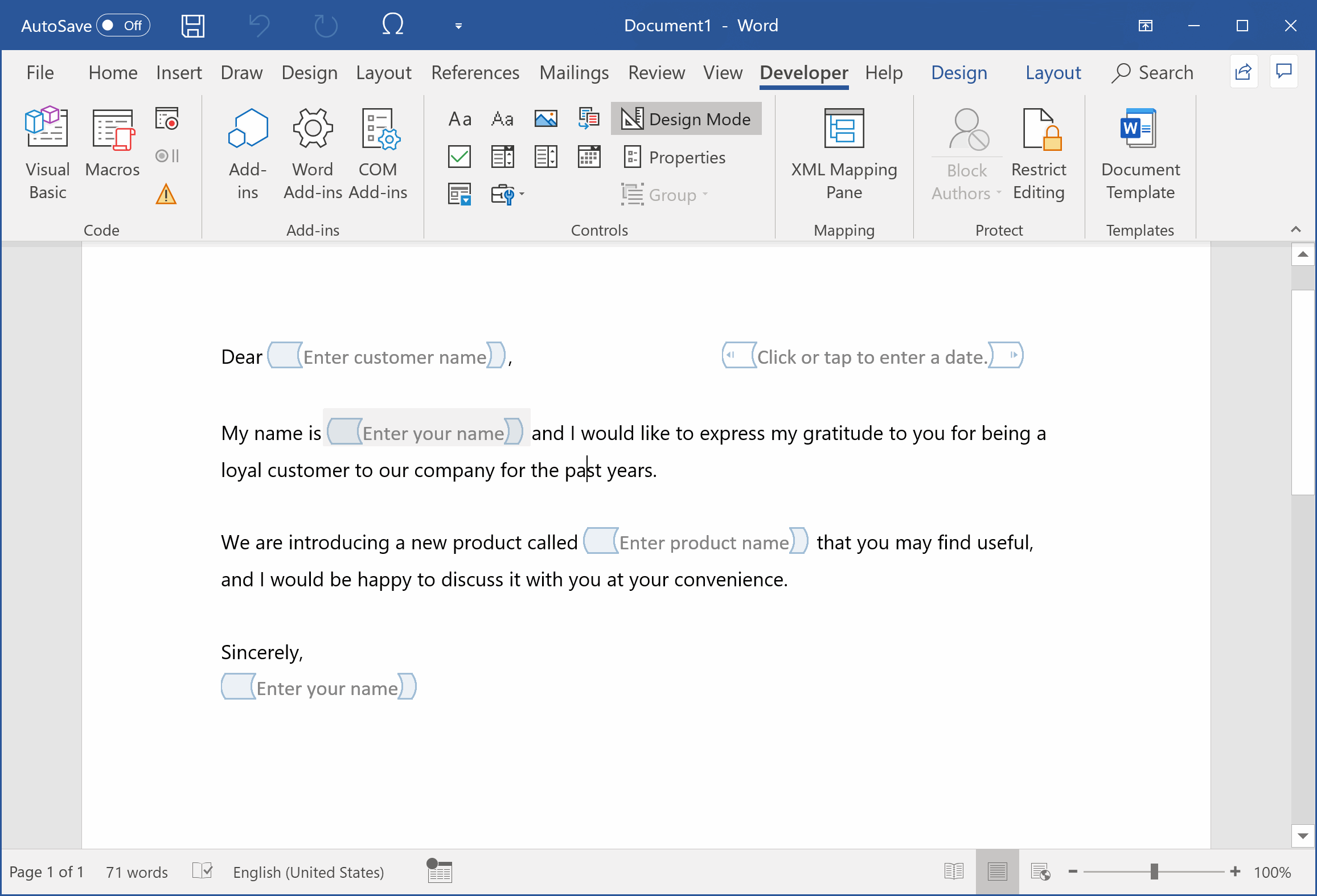 Building Fillable Forms In Word