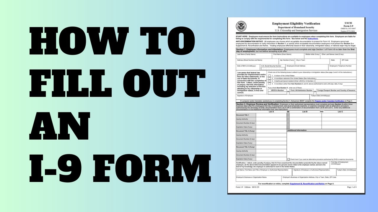 How To Fill Out An I 9 Form
