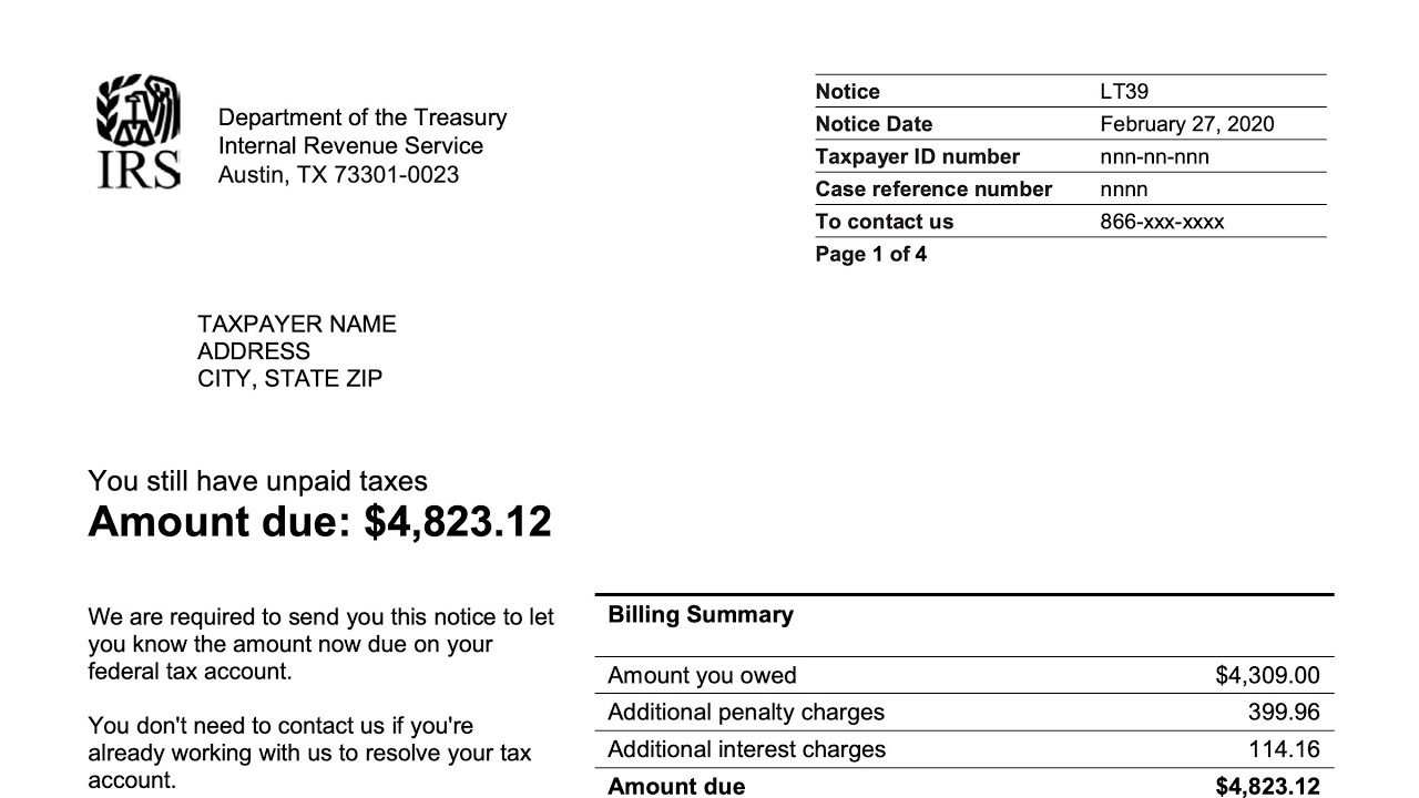 How To Understand Your LT39 Notice You Have Outstanding Unpaid Taxes Due 