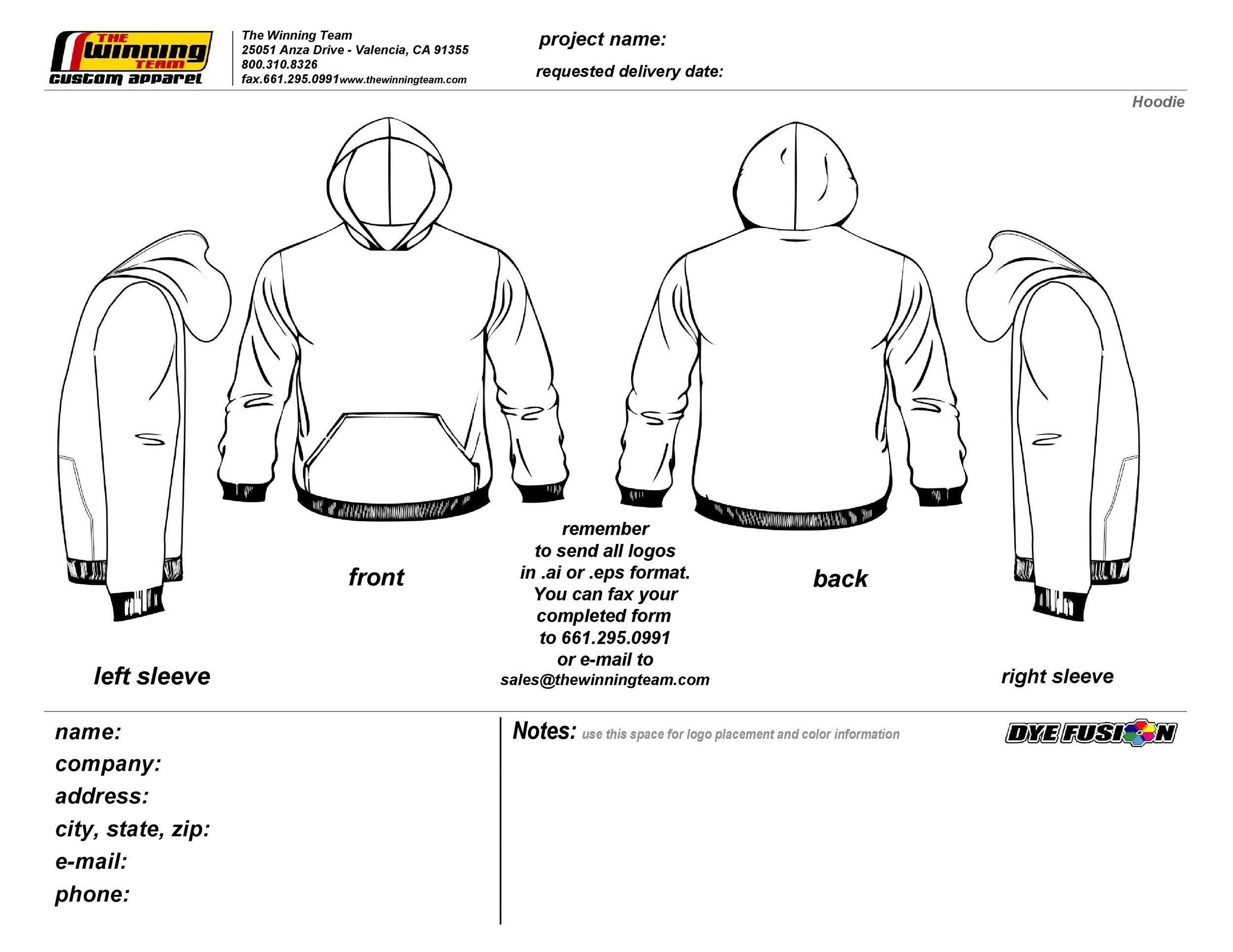 Blank Hoodie Design Template
