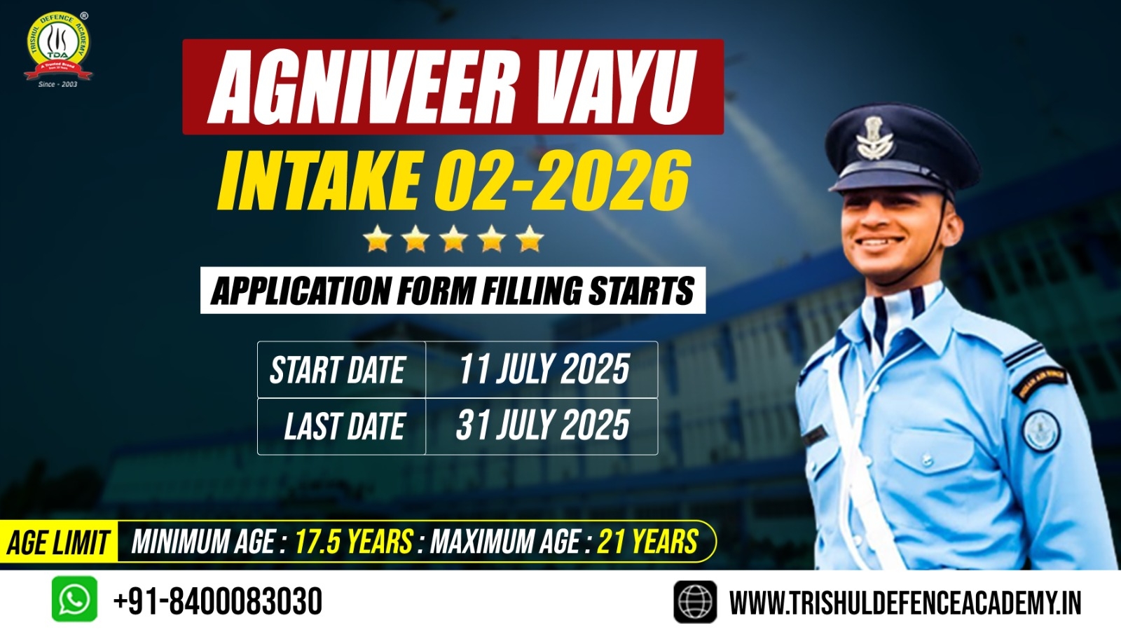 Indian Air Force Agniveer Vayu Intake 02 2026 Online Form