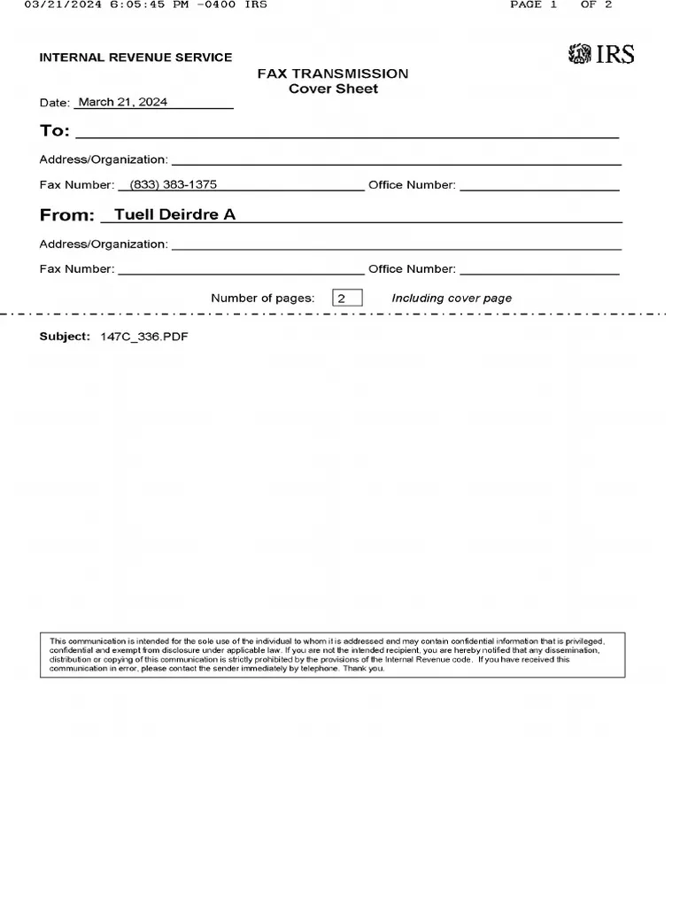 Irs Form Letter 147