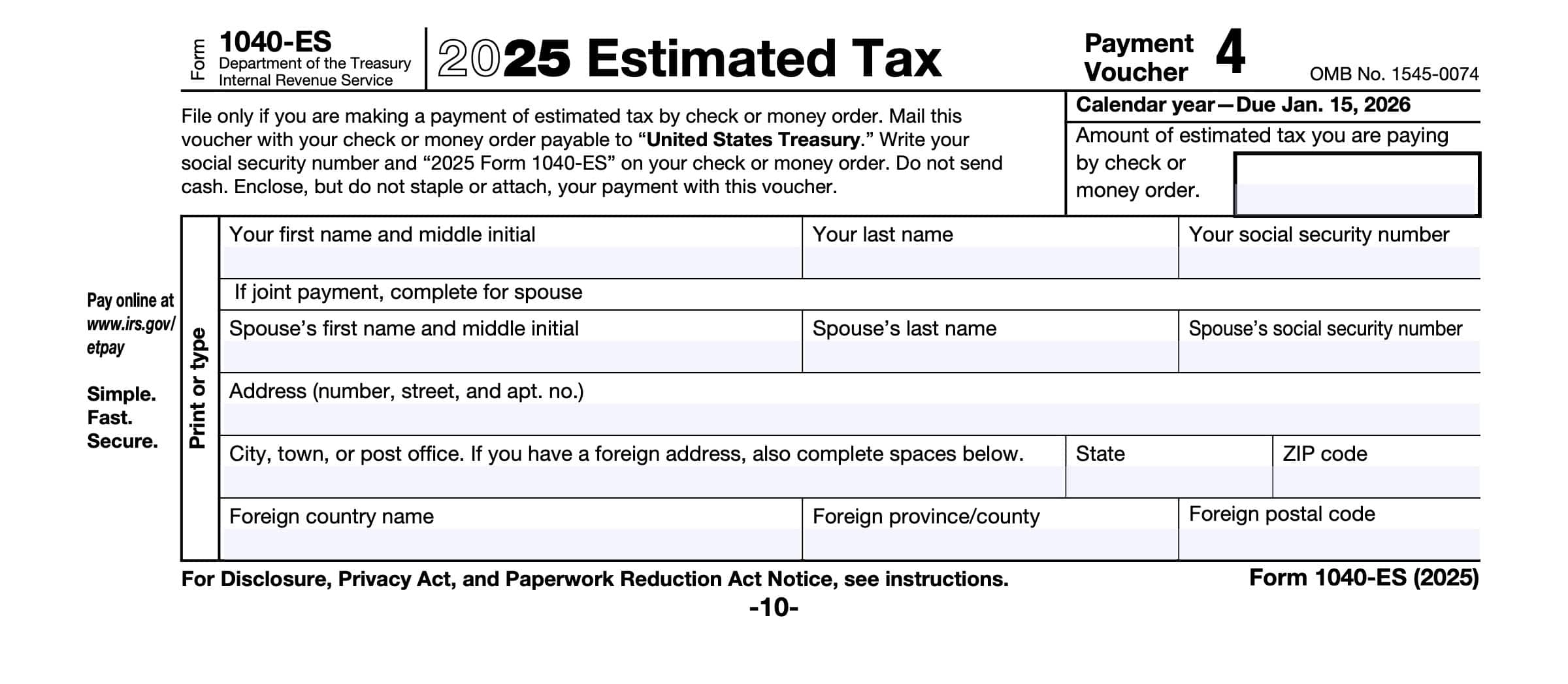 Form 1040 Sr 2026 Tax Refund