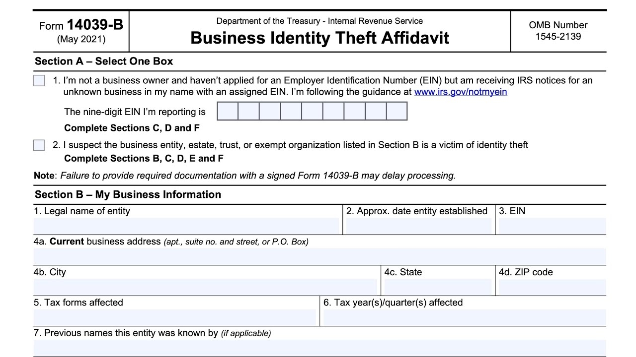 Irs Form To Change Address For Business