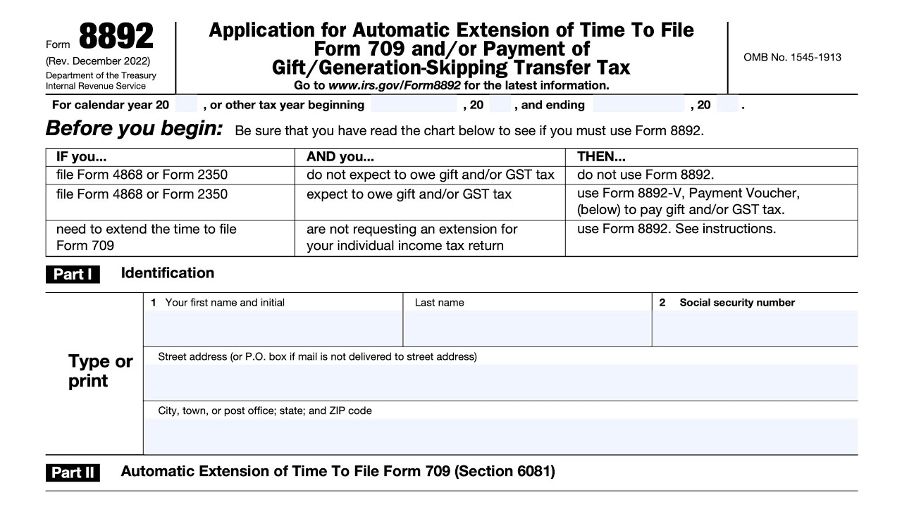 IRS Form 709 Instructions