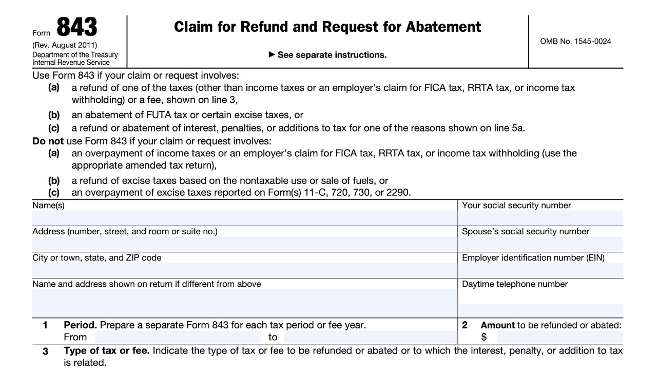 IRS Form 843 Walkthrough ARCHIVED COPY READ COMMENTS ONLY