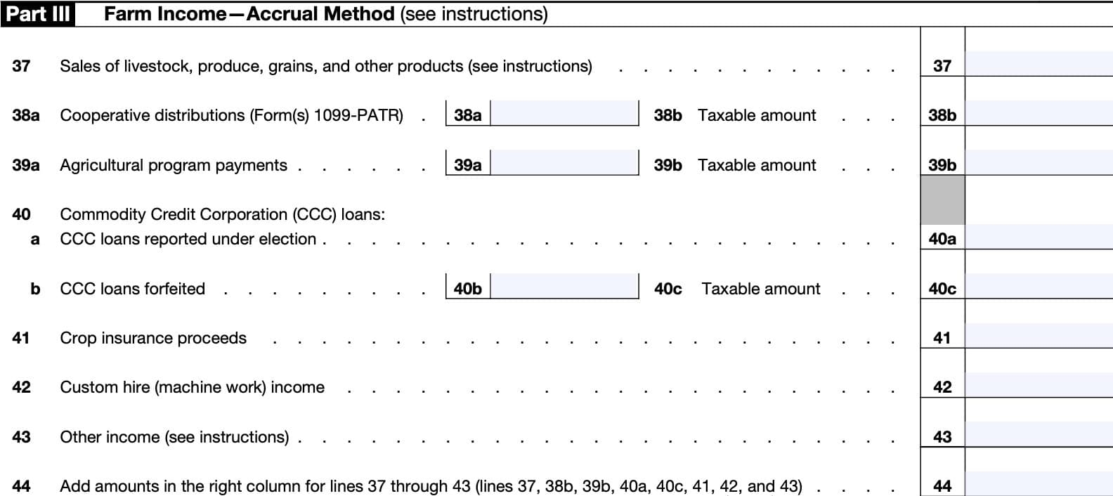 IRS Schedule F Instructions Reporting Farming Profit Or Loss