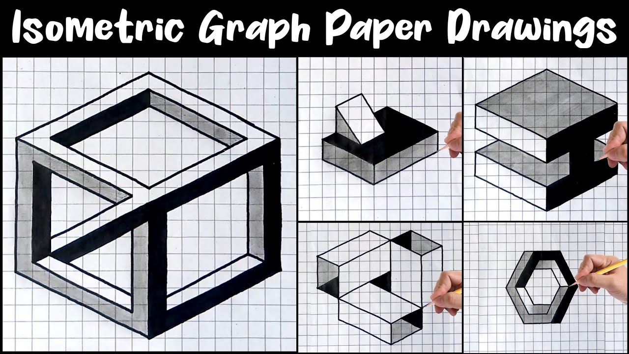 Isometric Graph Paper Drawings Isometric Drawing 3D Isometric Paper Graph Paper