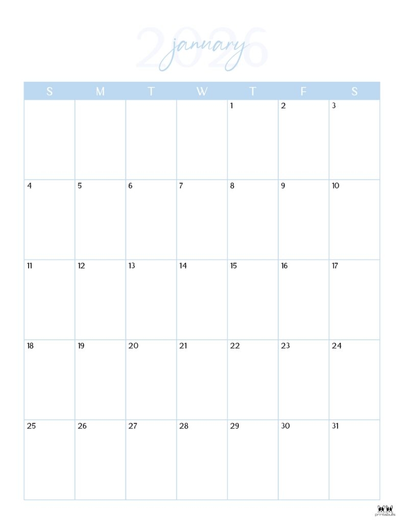 January 2026 Calendar Printable Free Download