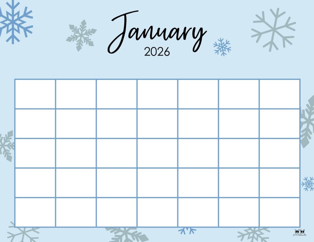2026 Jan Calendar Printable