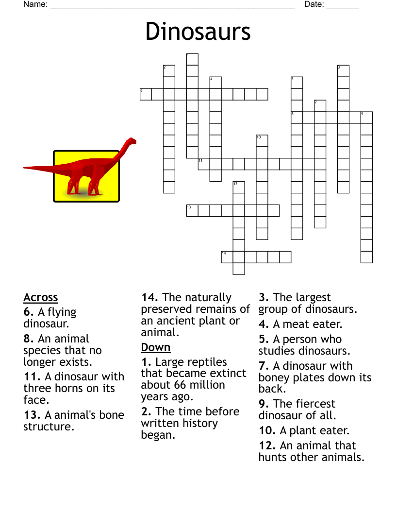 Jurassic Park Crossword WordMint