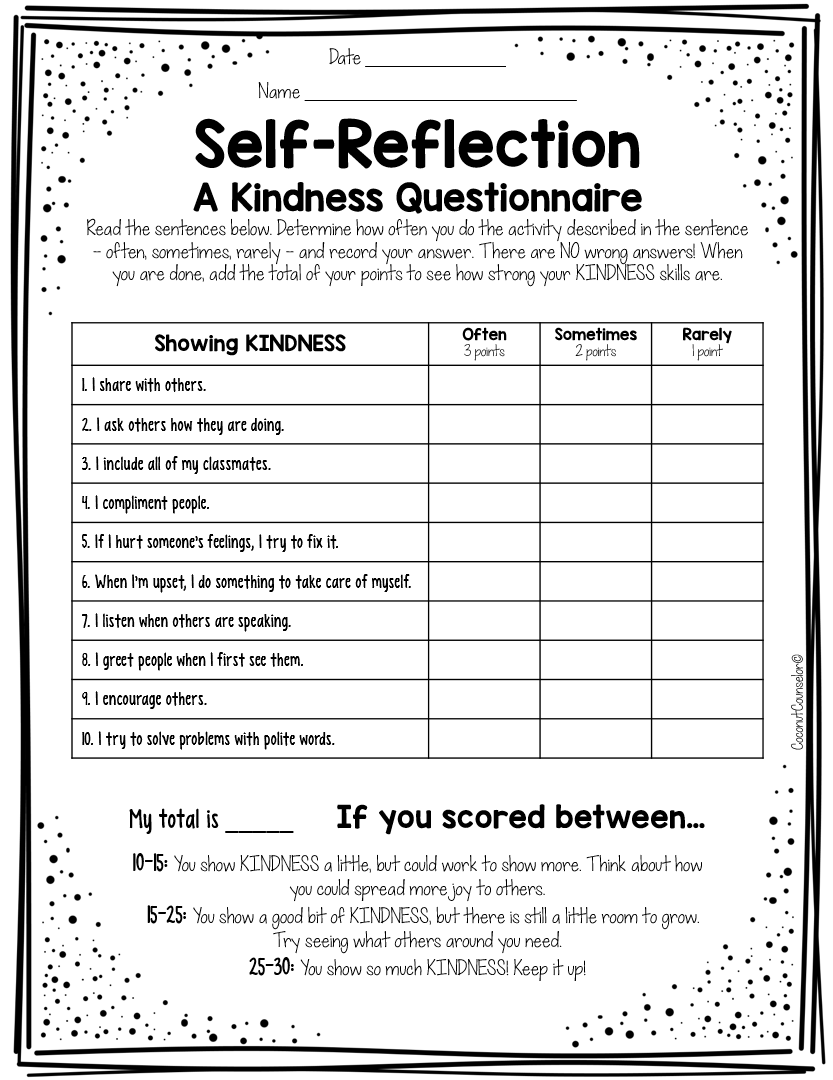 Free Printable Kindness Worksheets