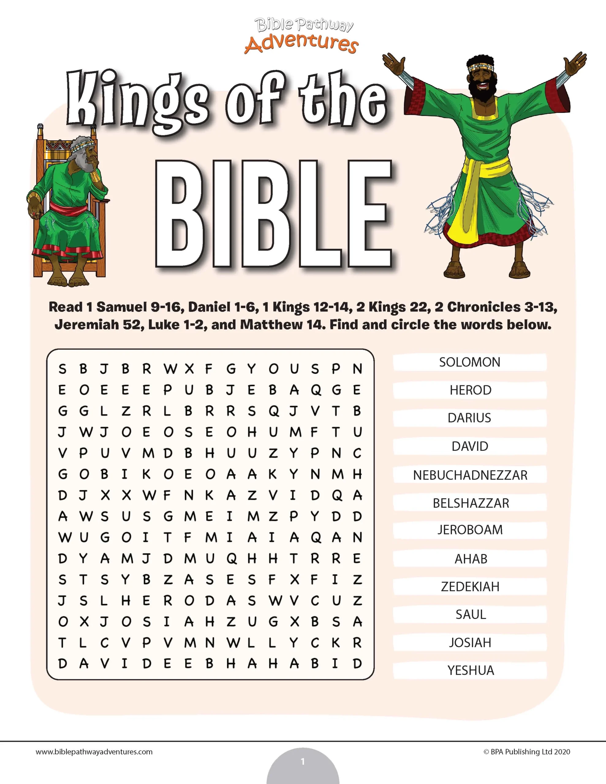 Printable Bible Word Search Puzzles