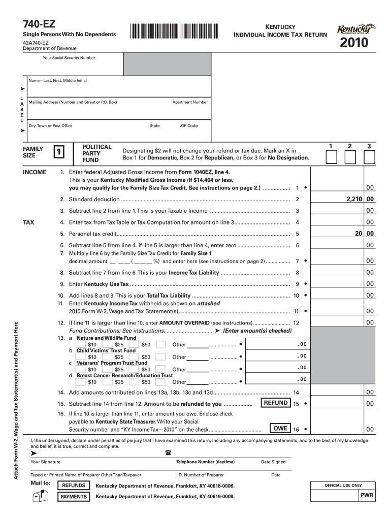 Ky Form 740 Pdf Fill Online Printable Fillable Blank PdfFiller