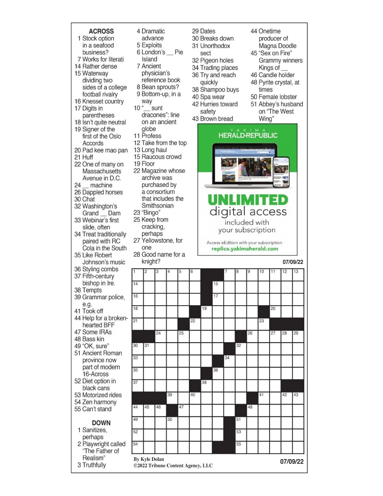 LA Times Crossword July 9 2022 Crosswords Yakimaherald LA Times Crossword July 9 2022 Crosswords Yakimaherald