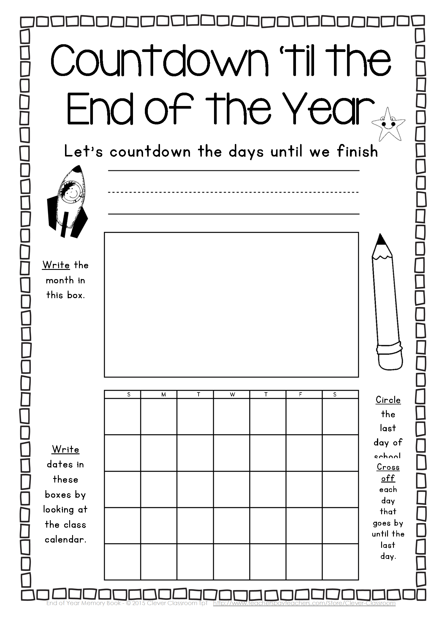 Free End Of School Year Printables
