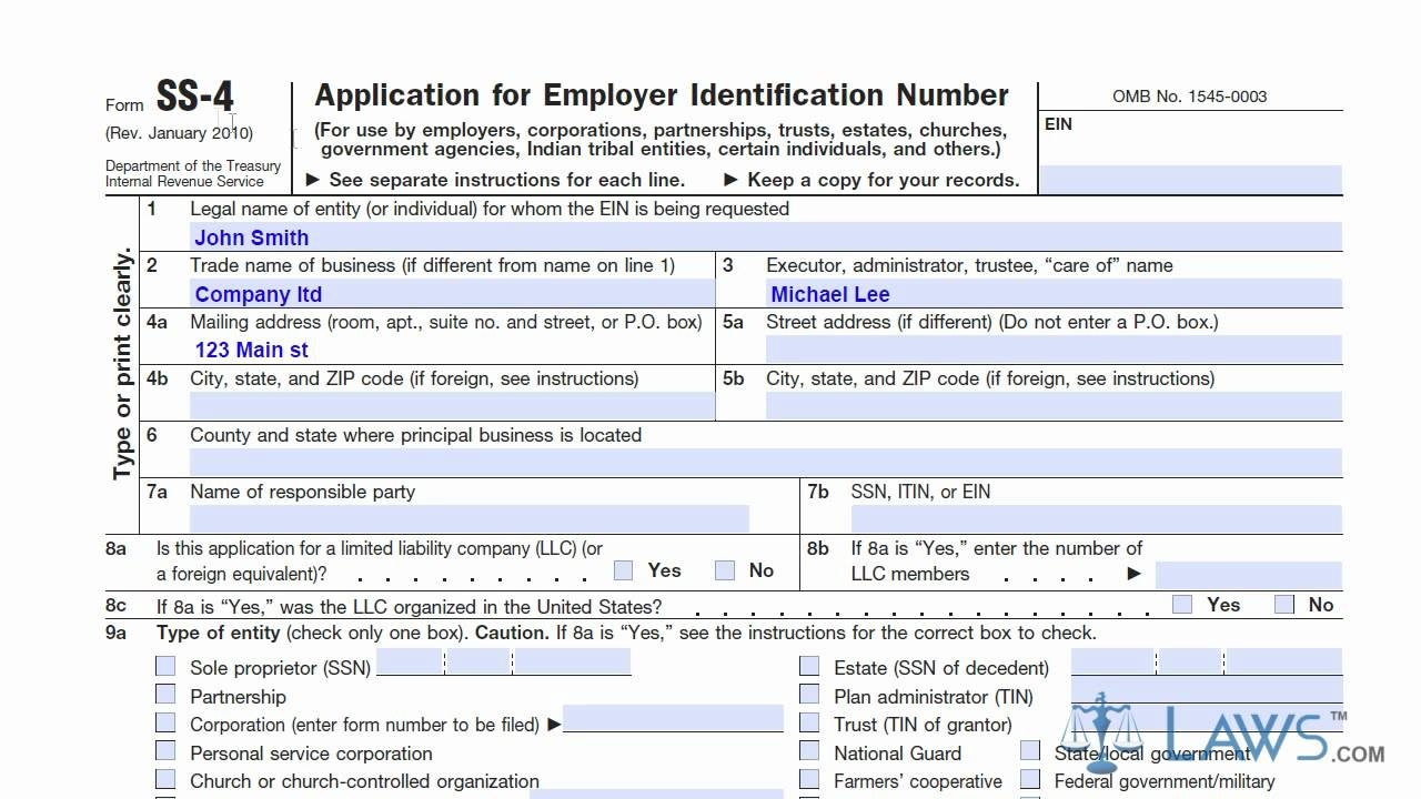 Learn How To Fill The Form SS 4 Application For EIN