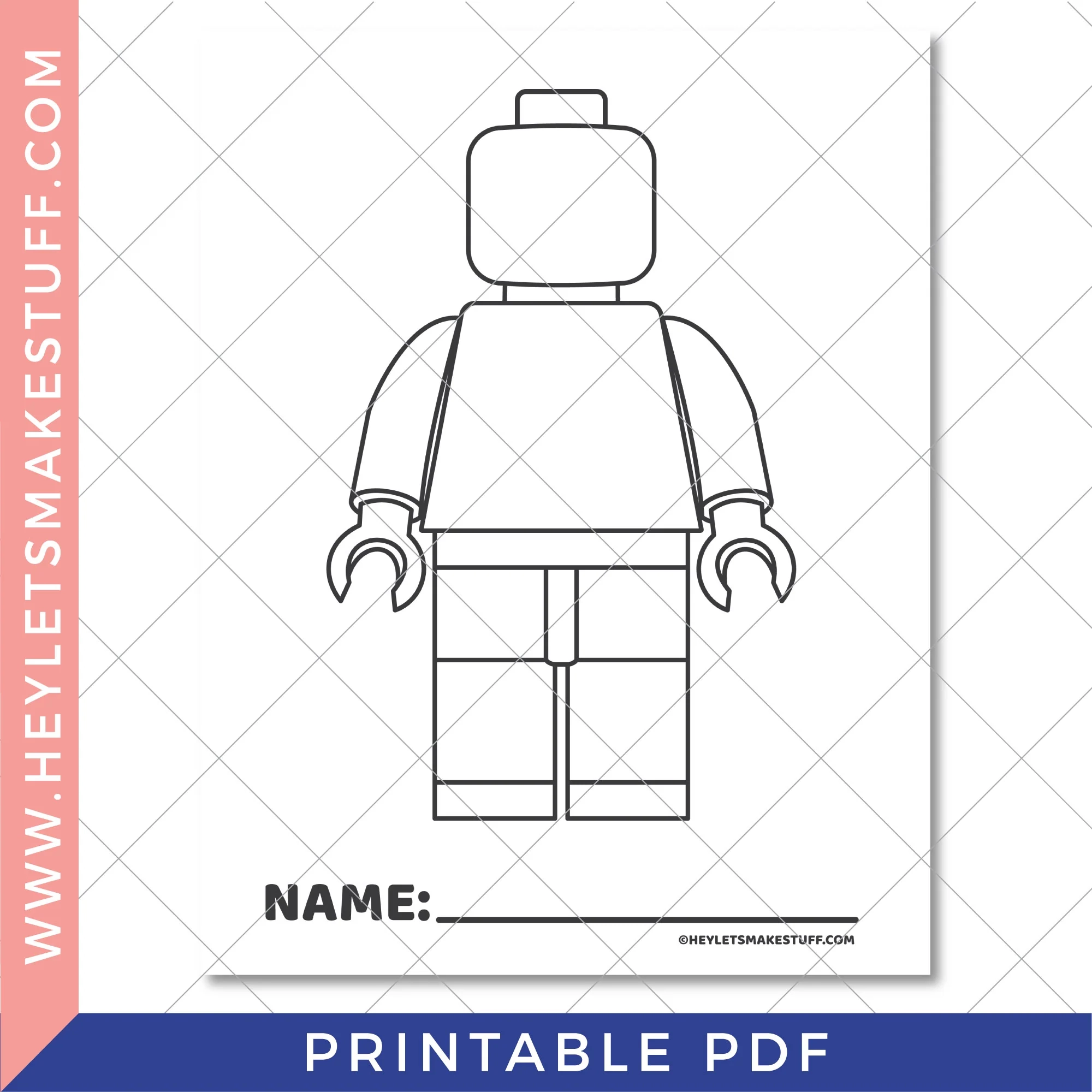Lego Minifigure Printable Printable Lego Template Printable Lego 
