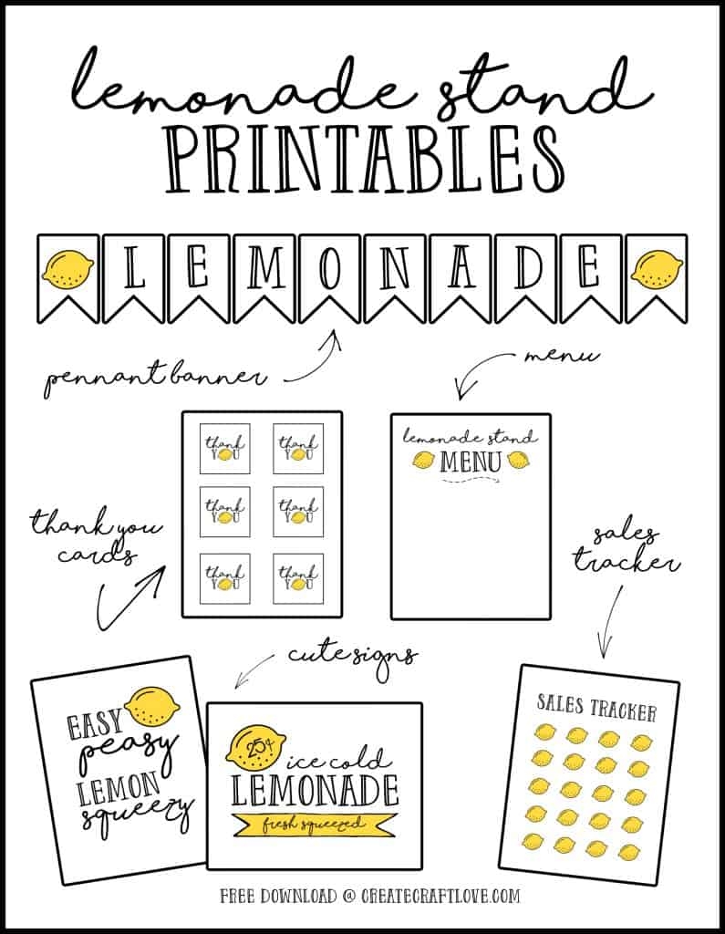 Lemonade Stand Printables Kids Summer Boredom Buster 