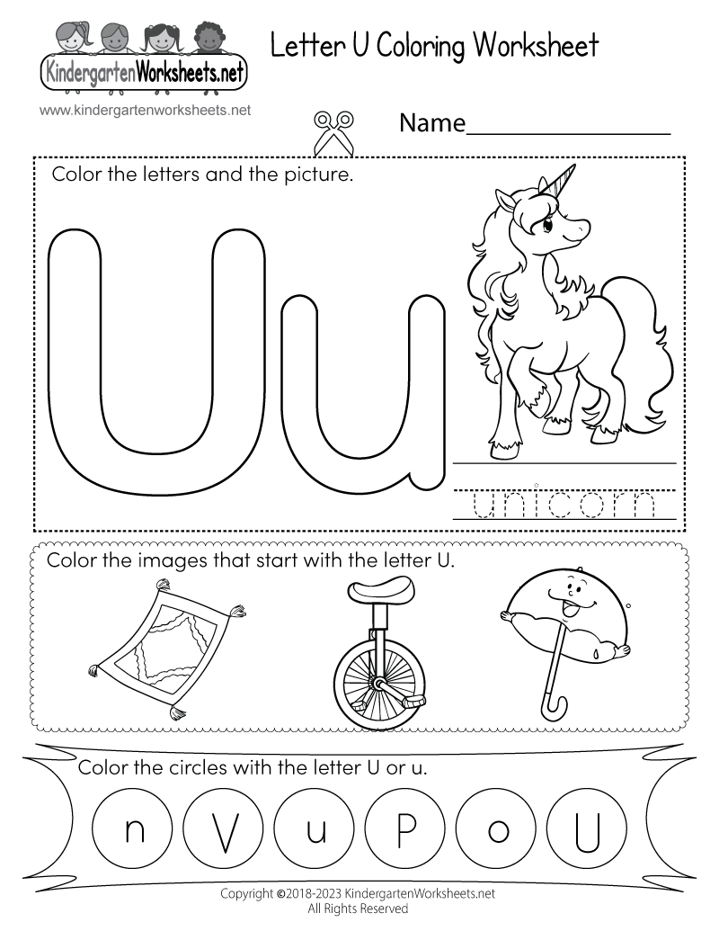 Letter U Coloring Worksheet Free Printable Digital amp PDF