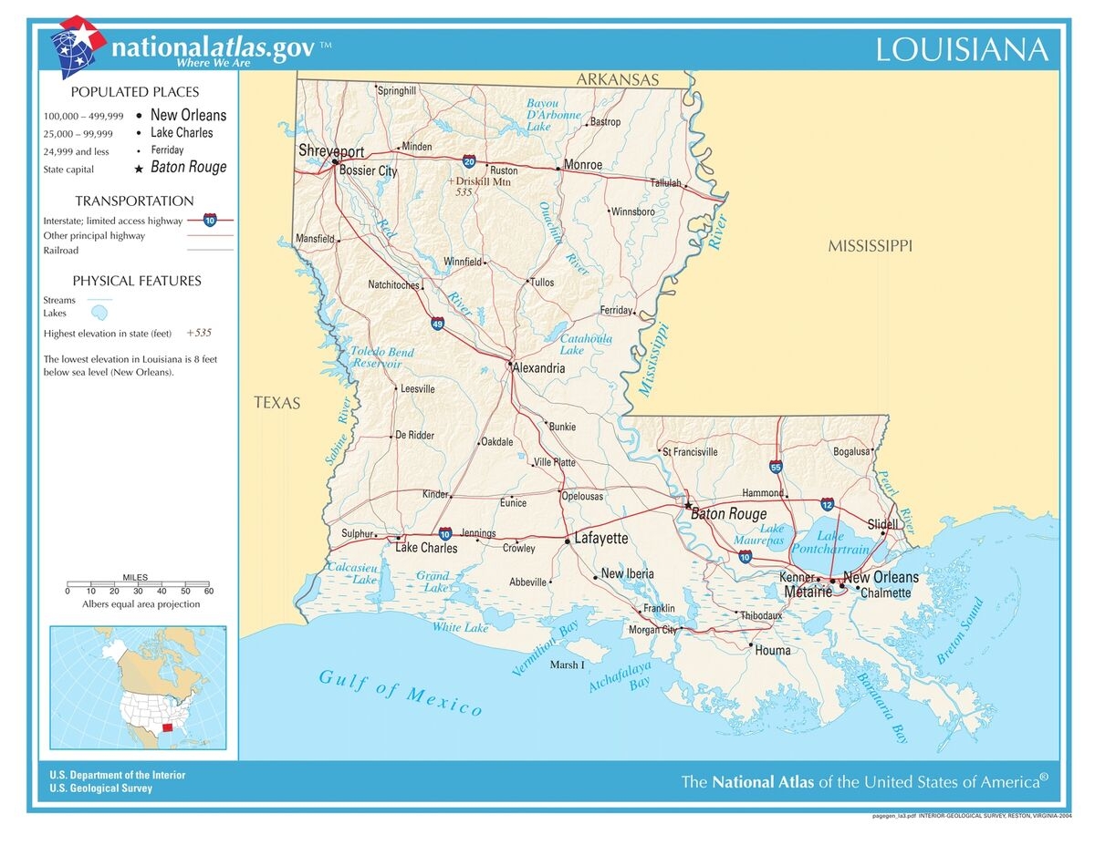Louisiana State Reference Laminated Wall Map EBay de