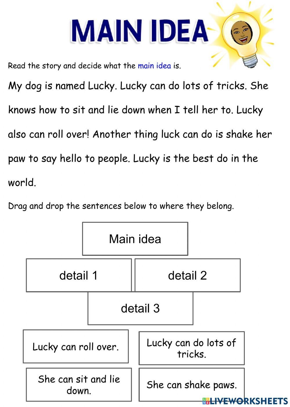 Main Idea Free Interactive Worksheets 1911850