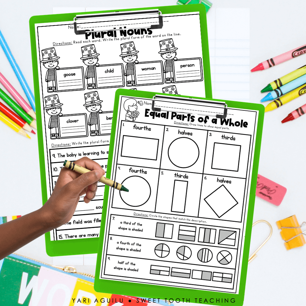 March No Prep Printables 2nd Grade Spring Worksheets Grammar Reading amp Math