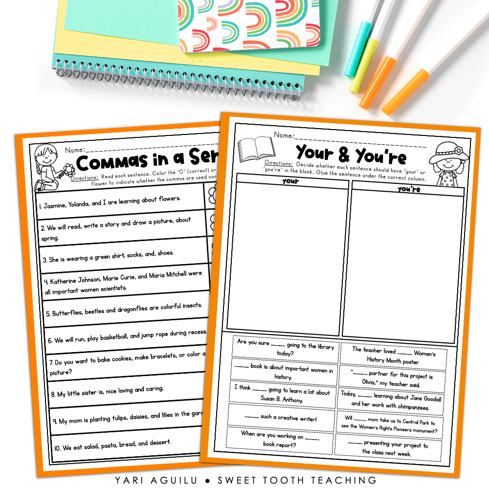 March No Prep Printables 2nd Grade Spring Worksheets Grammar Reading amp Math