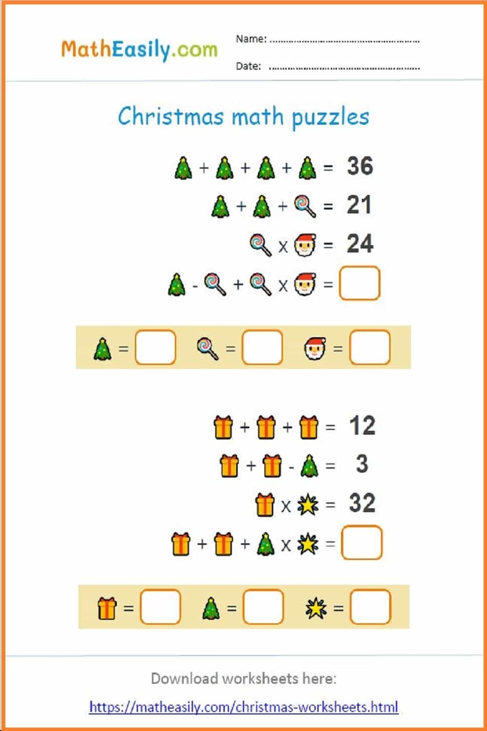 Free Printable Math Worksheets For Seniors