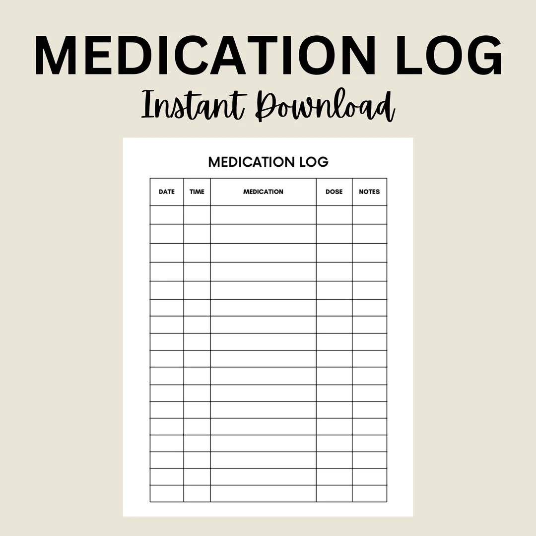 Printable Medication List Template