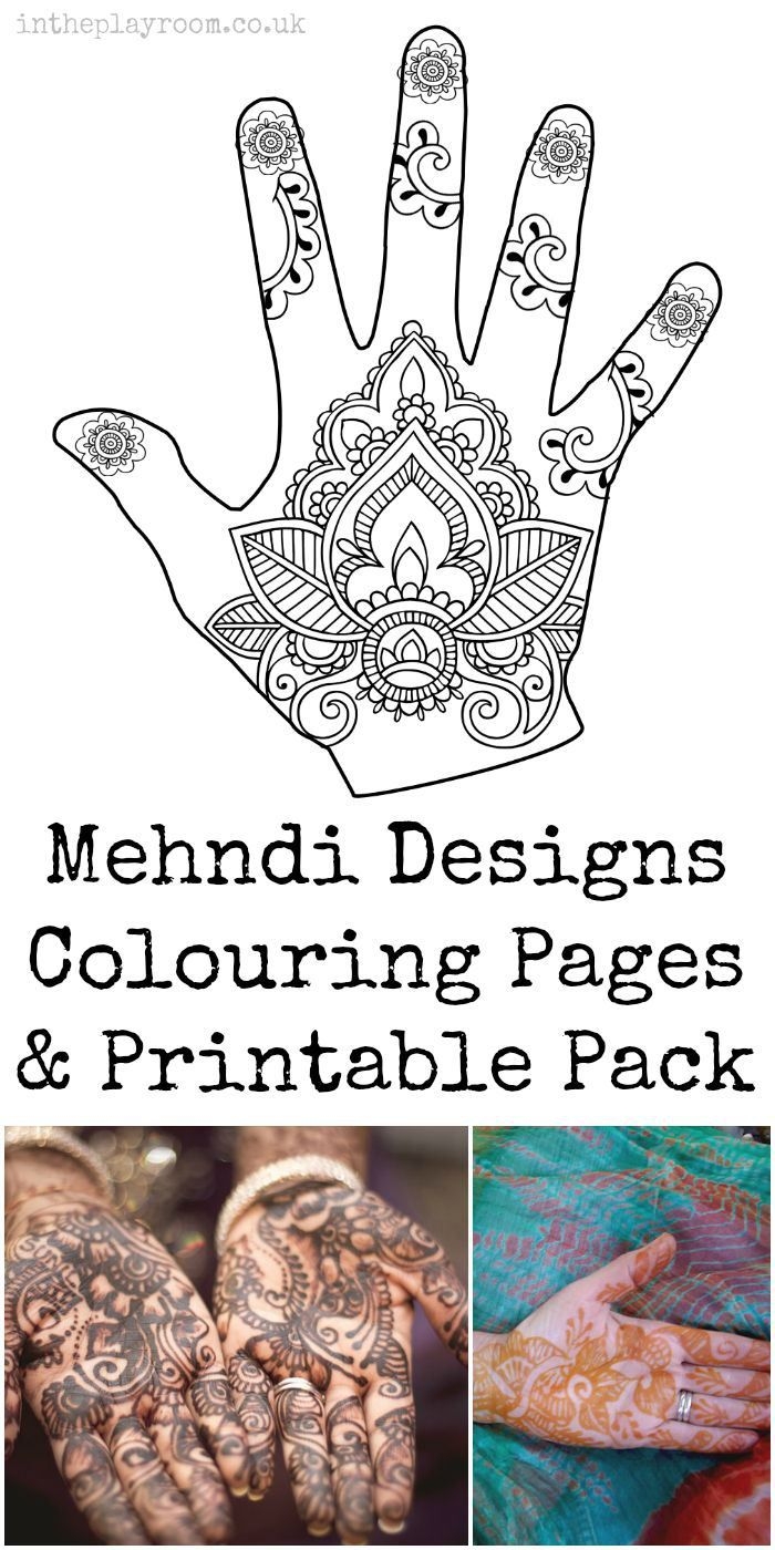 Mehndi Hand Coloring Pages And Templates