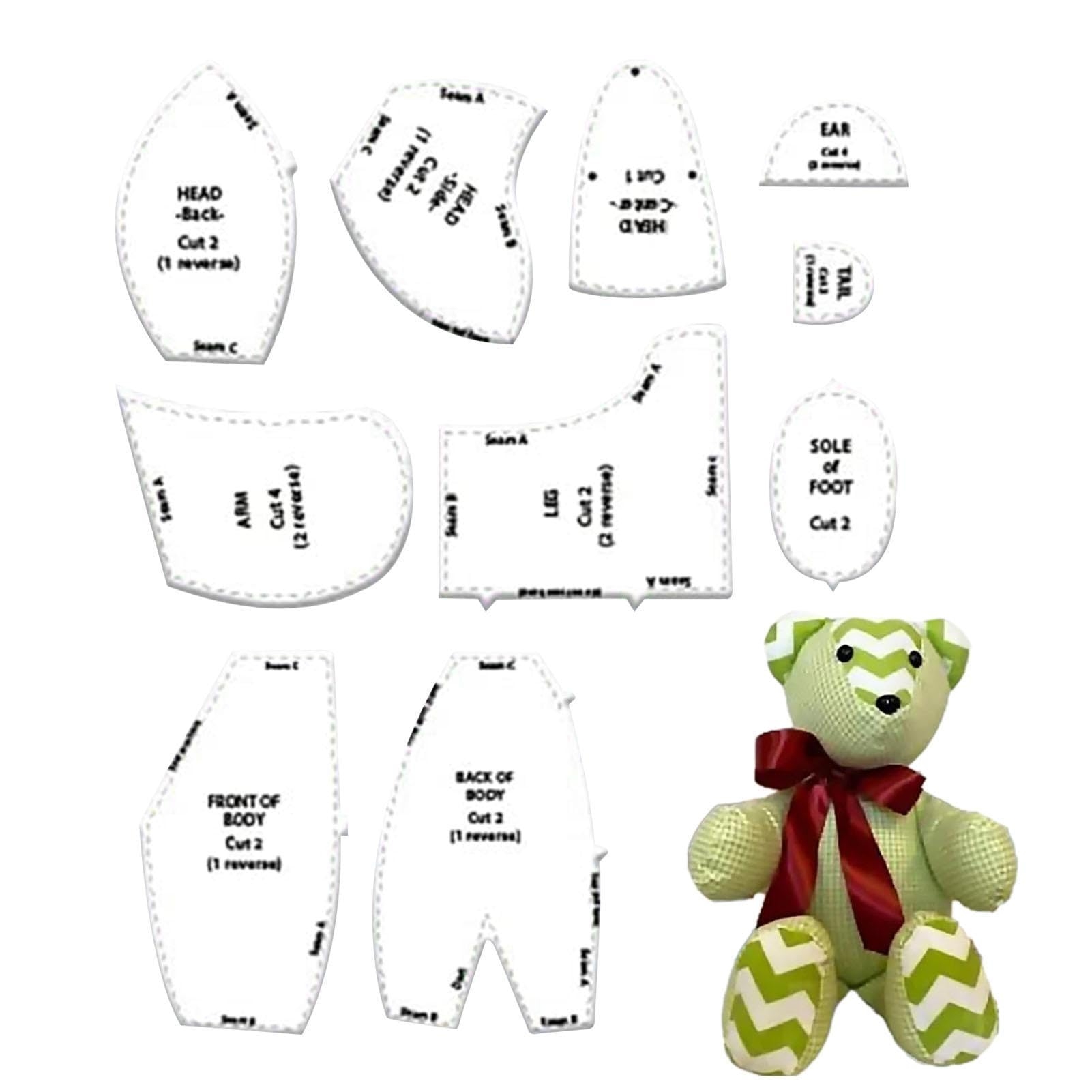 Memory Bear Template Ruler Set DIY Toy Bear Made Template Ruler Bear Doll Sewing Template Material With Instructions For Beginner Amazon co uk 