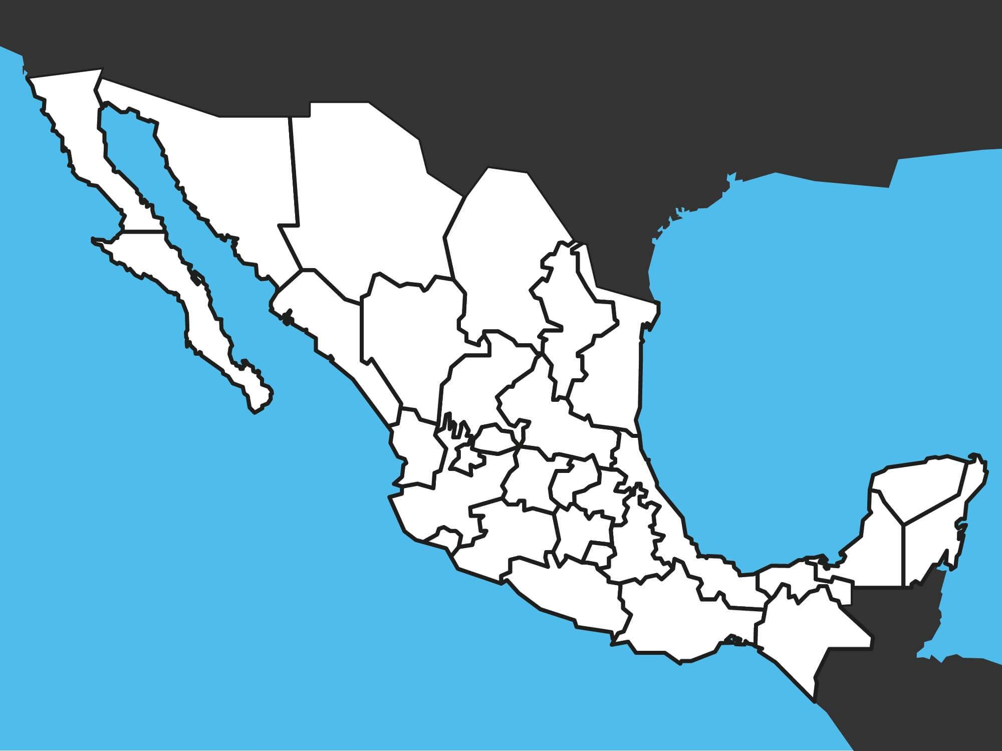 Blank Map Of Mexico Printable
