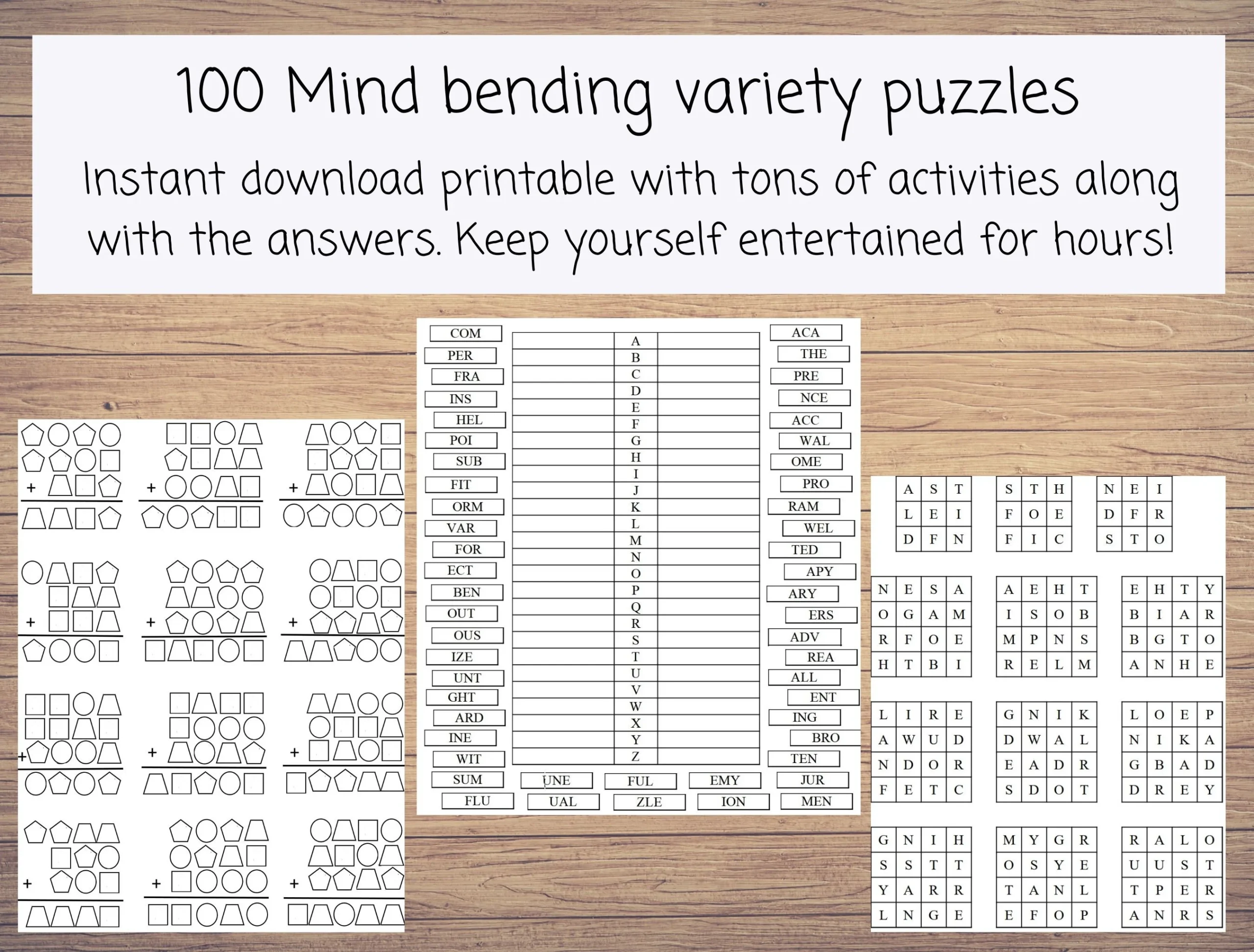 Printable Brain Puzzles For Adults