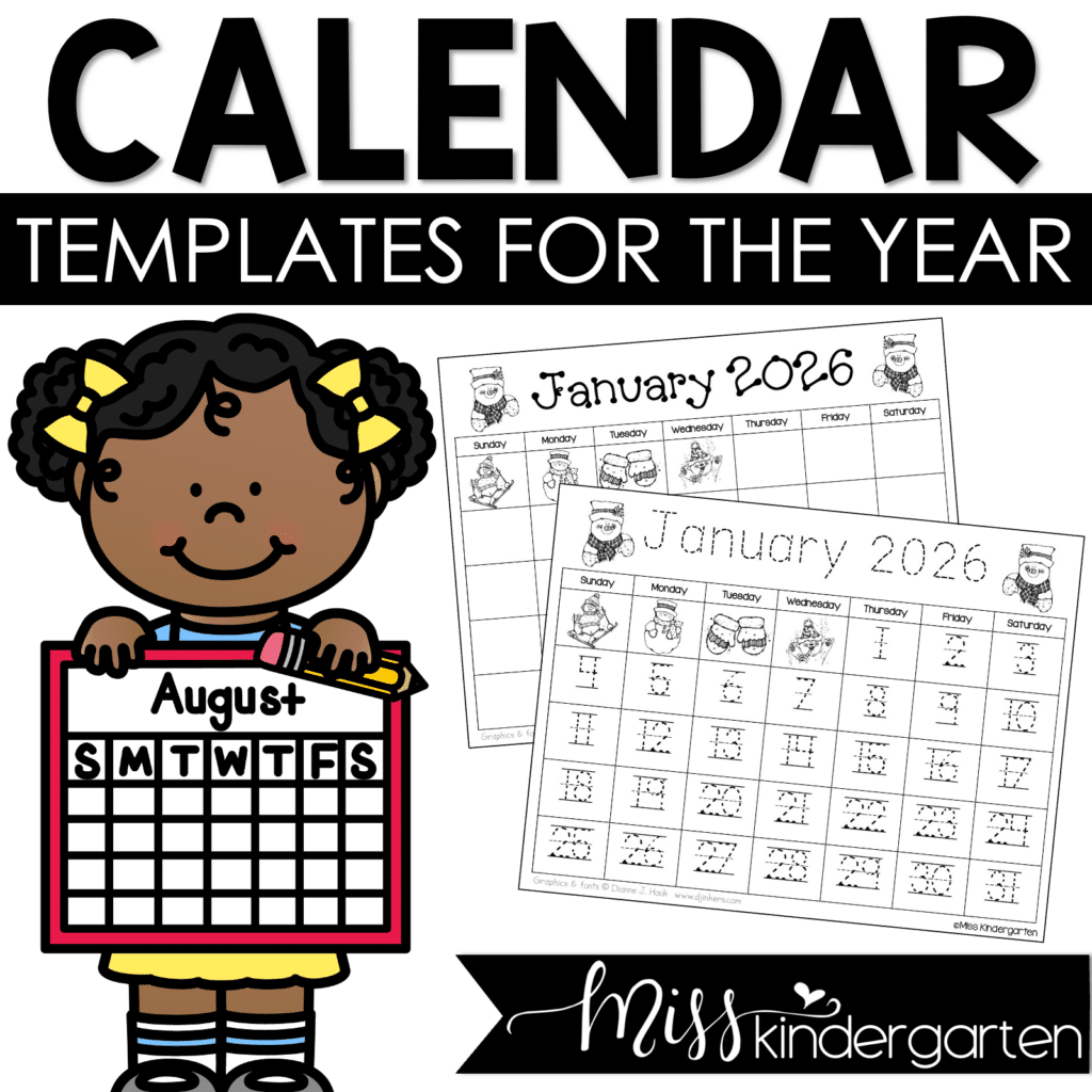 Monthly Editable Calendar Templates 2025 amp 2026 Plus Yearly Updates Miss Kindergarten