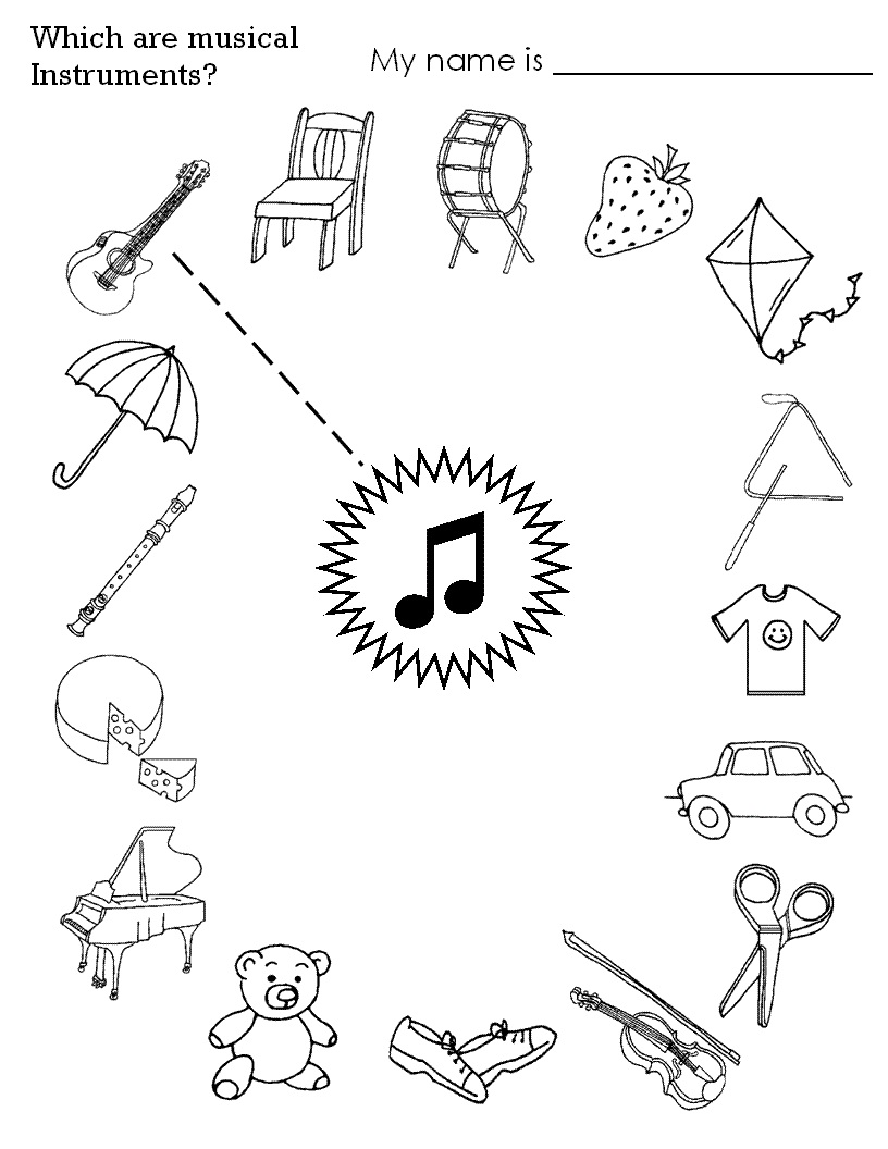 Musical Instruments Worksheet For Kids Crafts And Worksheets For 
