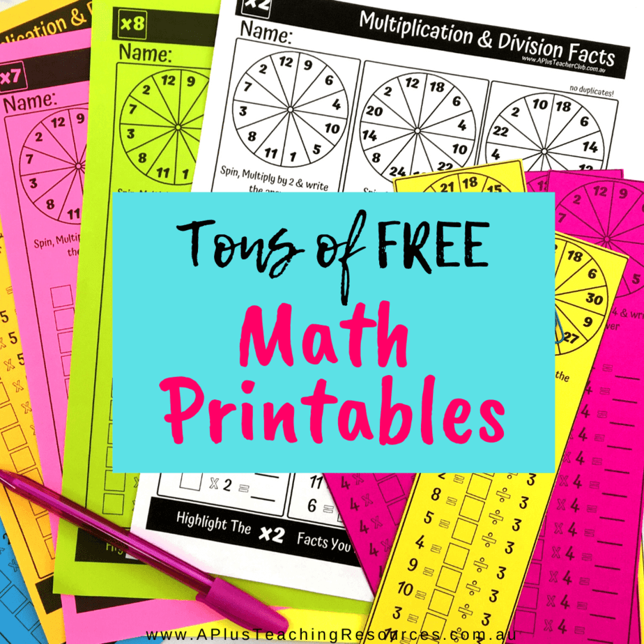 Must Have Free Maths Printables For Teachers A Plus Teaching 